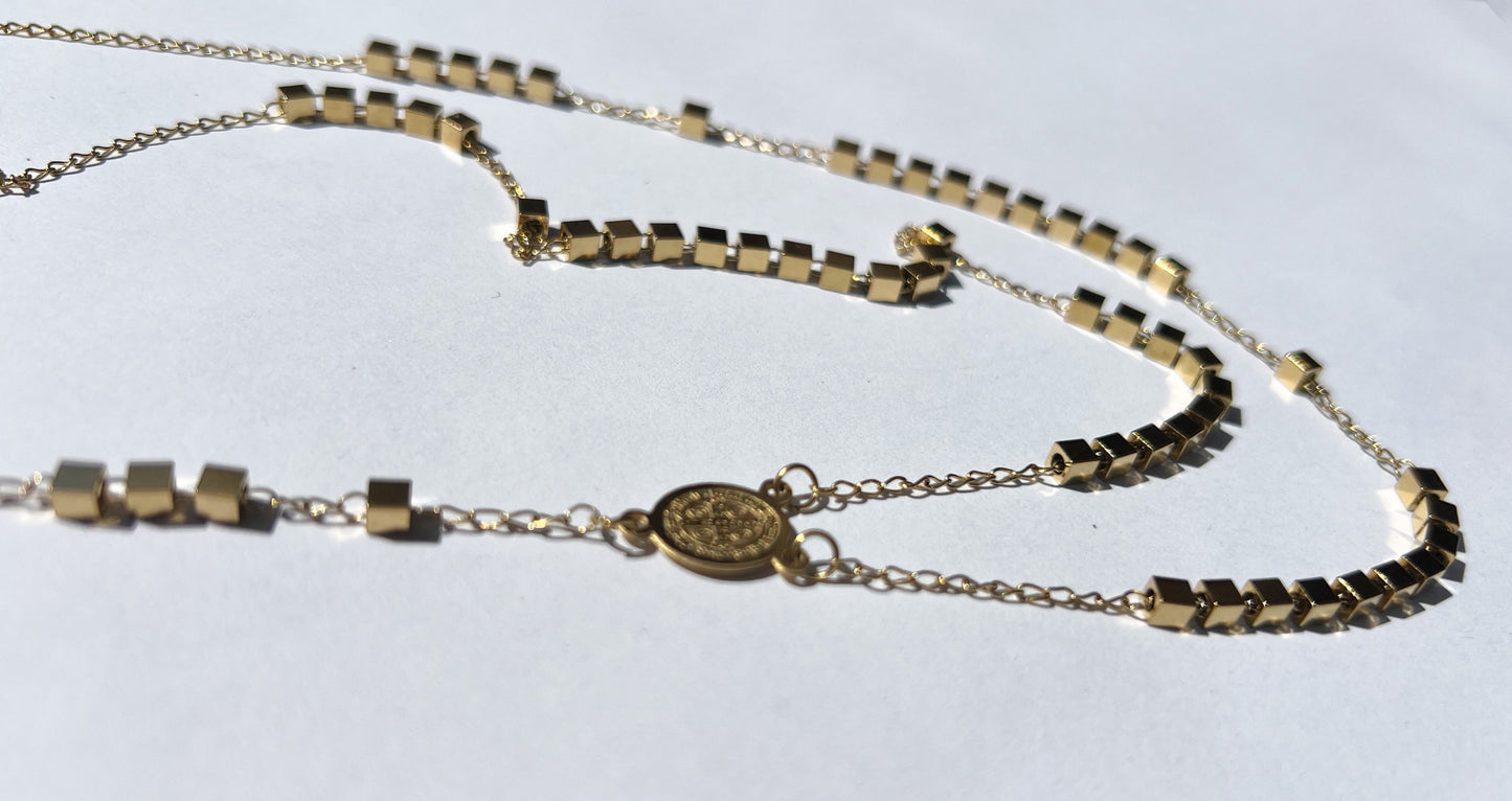 Collar "Rosario" eslabón cuadrado