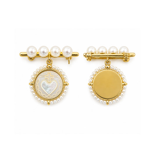 Broche "Sagrado Corazón" Perla Madre