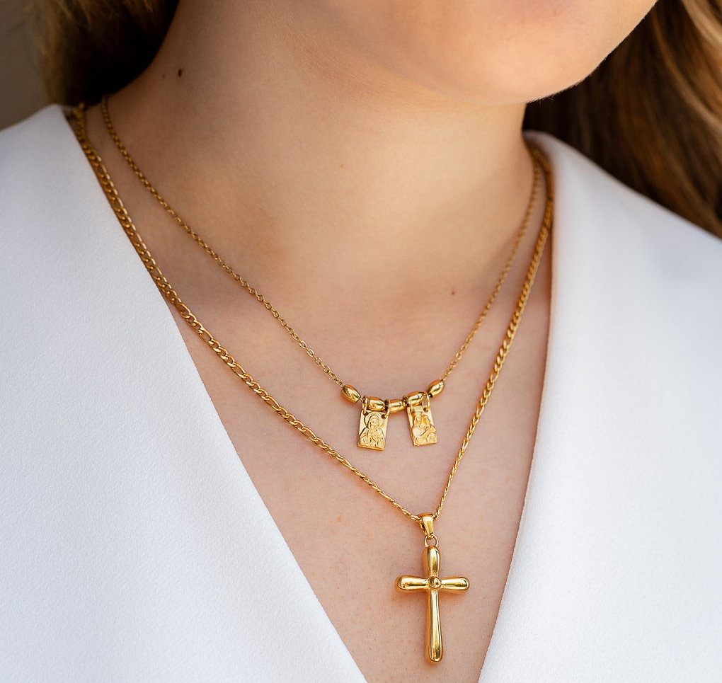 Collar "Escapulario Virgen del Carmen y Sagrado Corazón"