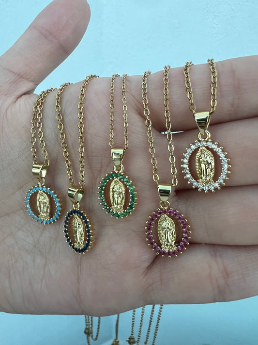 Collar “Virgen de Guadalupe” con Zirconia