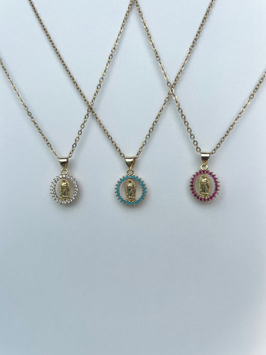 Collar “Virgen de Guadalupe” con Zirconia