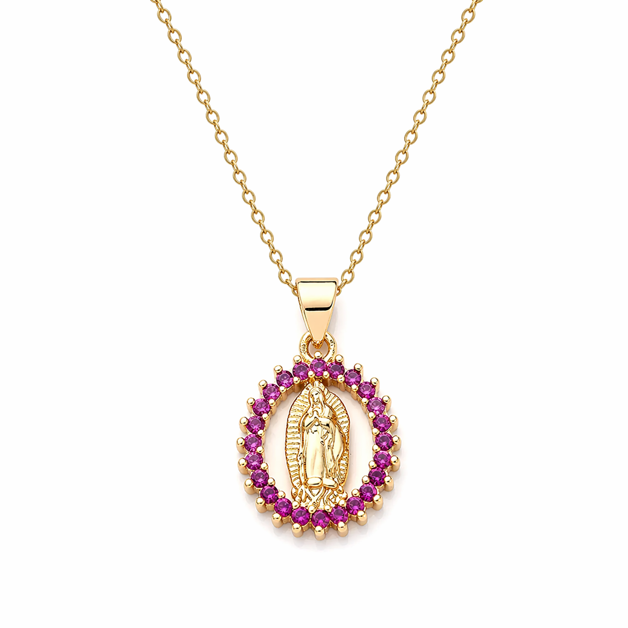 Collar “Virgen de Guadalupe” con Zirconia