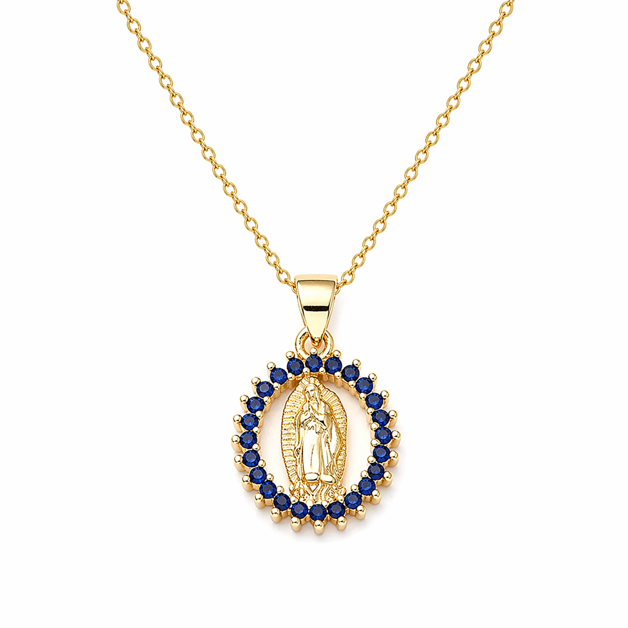 Collar “Virgen de Guadalupe” con Zirconia