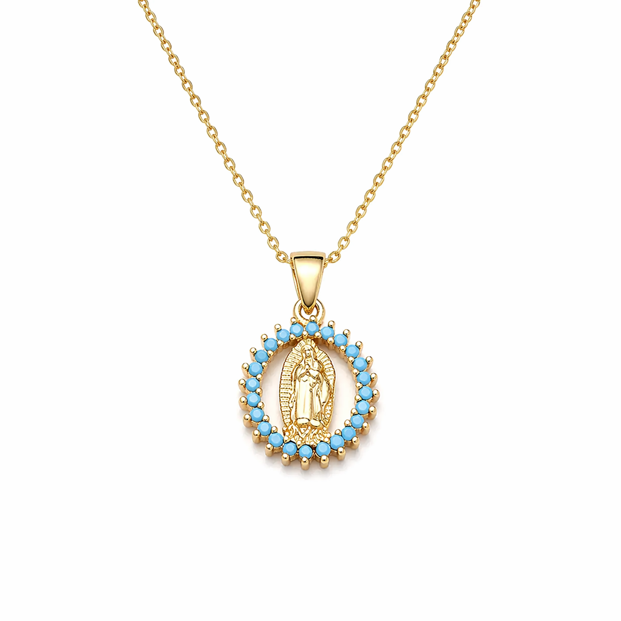 Collar “Virgen de Guadalupe” con Zirconia