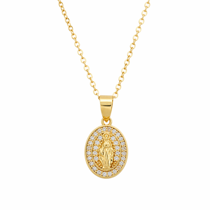 Collar “Medallita Milagrosa” con Zirconia