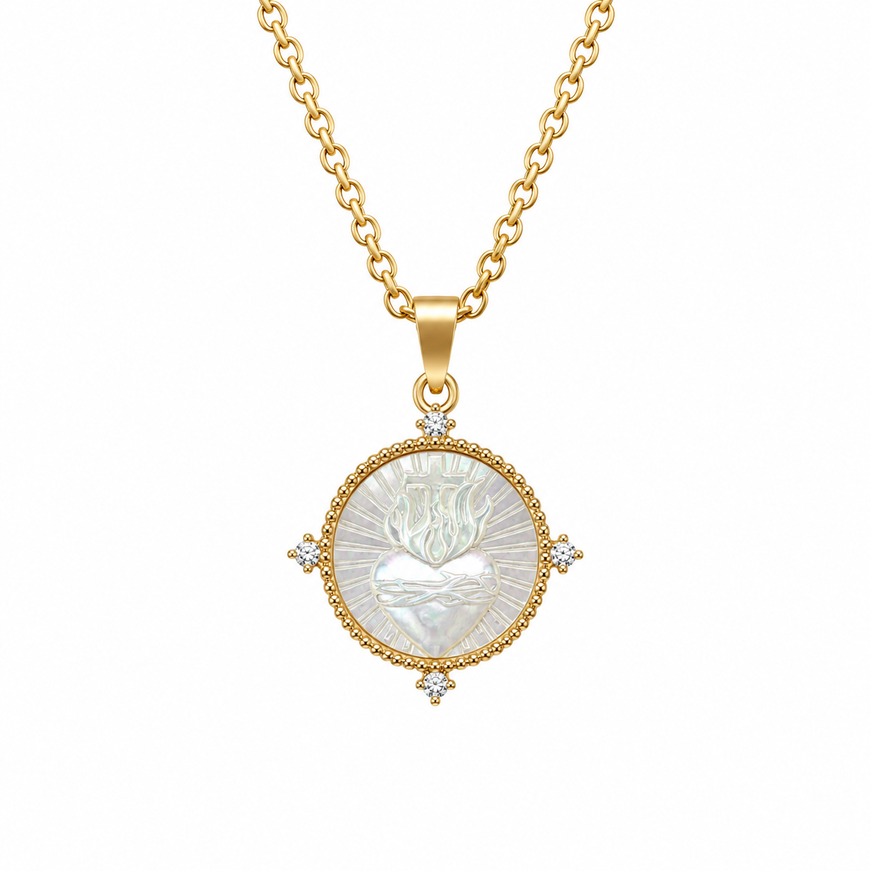 Collar "Sagrado Corazón" Madre Perla