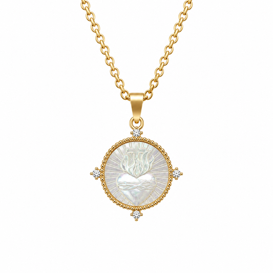 Collar "Sagrado Corazón" Madre Perla