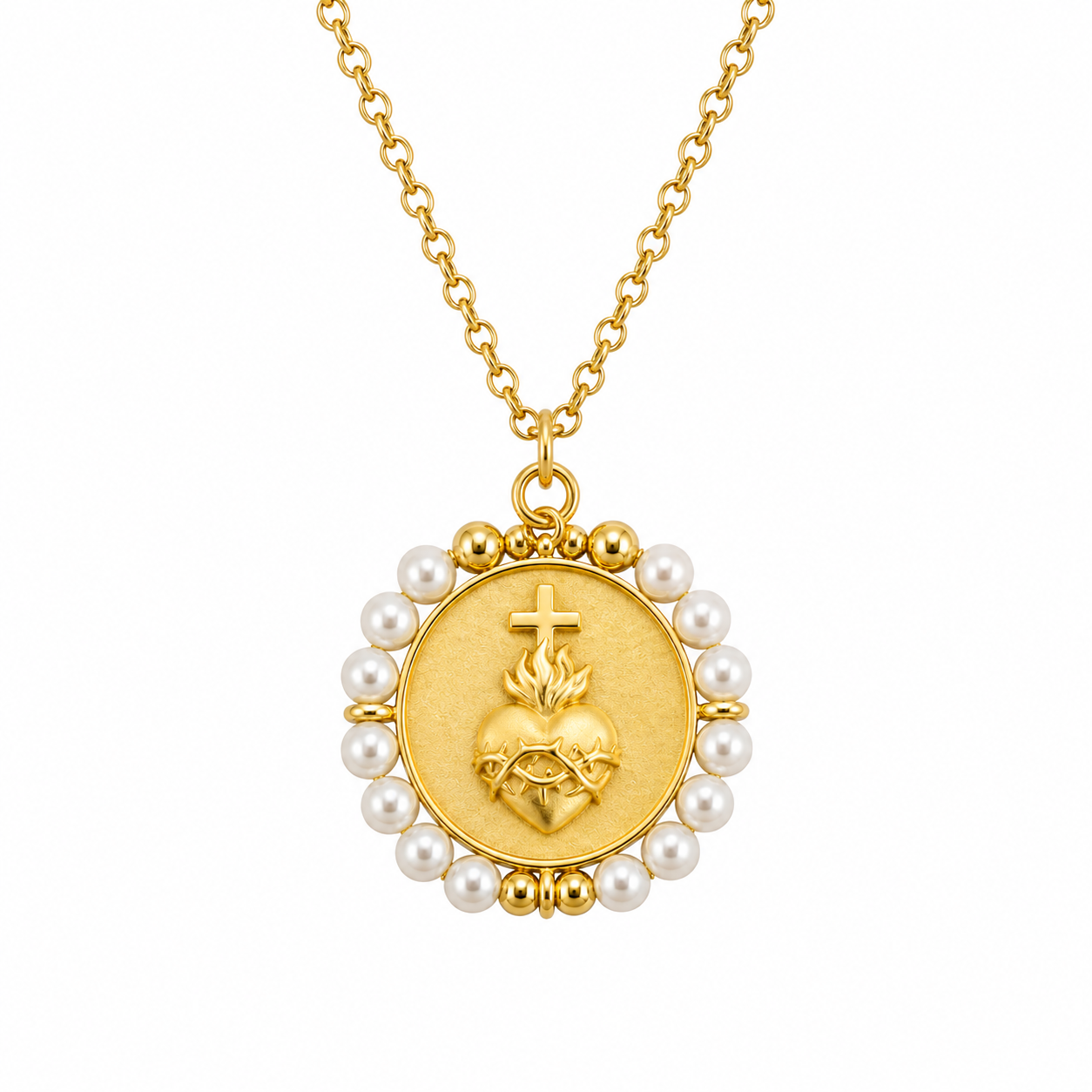 Collar "Sagrado Corazón" Perla