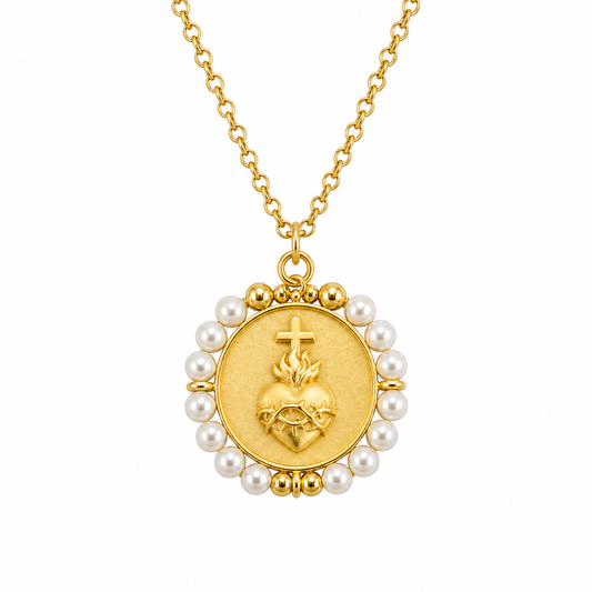 Collar "Sagrado Corazón" Perla