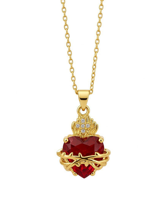 Collar "Sagrado Corazón” Piedra Zirconia
