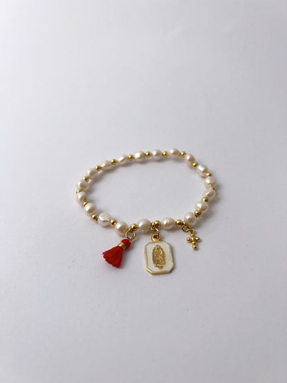 Pulsera Virgen de Guadalupe Perla