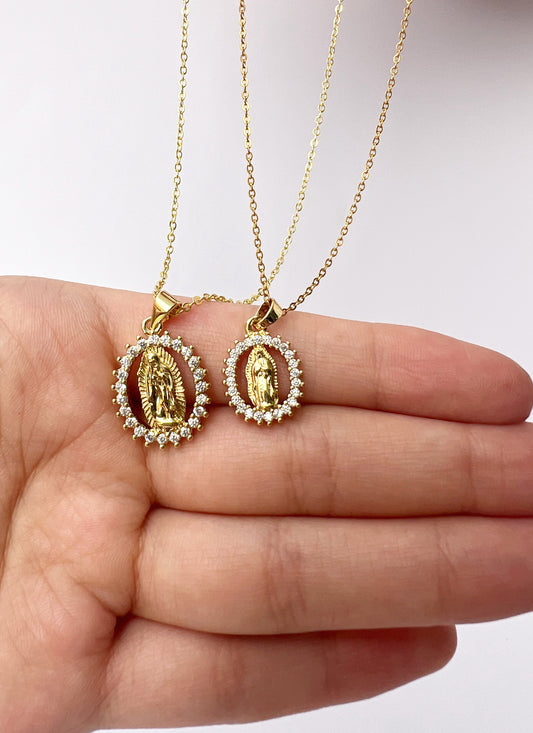 Virgin of Guadalupe Zirconia Necklace