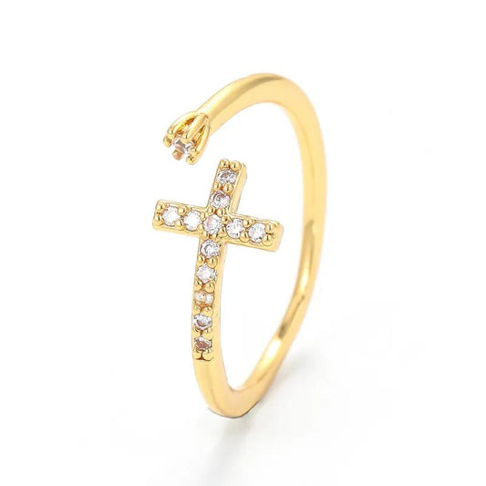 "Luminous Cross" Ring