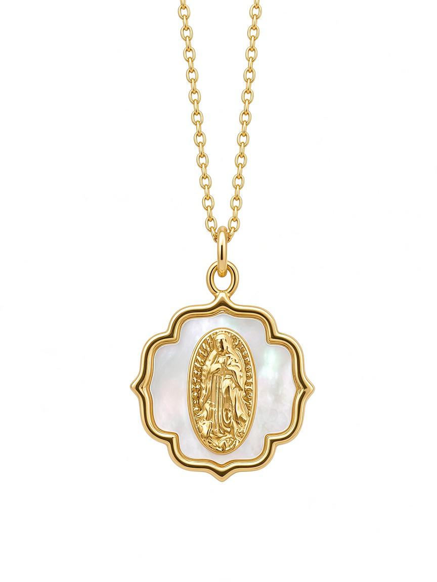 Collar "Virgen de Guadalupe” con Perla Madre