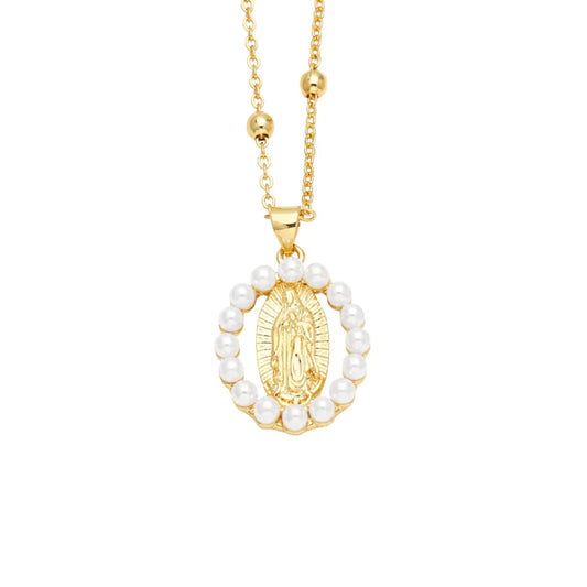 Collar "Virgen de Guadalupe" con Perlas