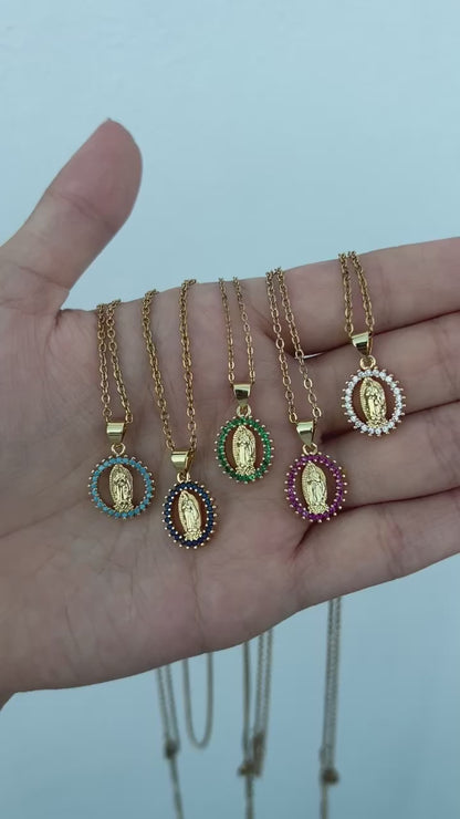 Collar “Virgen de Guadalupe” con Zirconia